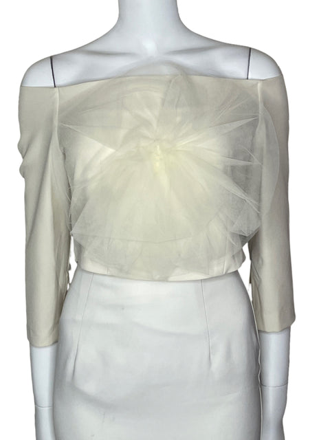 Blusa Zara Shoulders Out Beige-Talla L