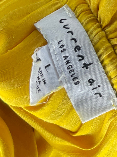 Vestido Current Air Pliegues Capas Amarillo - Talla L