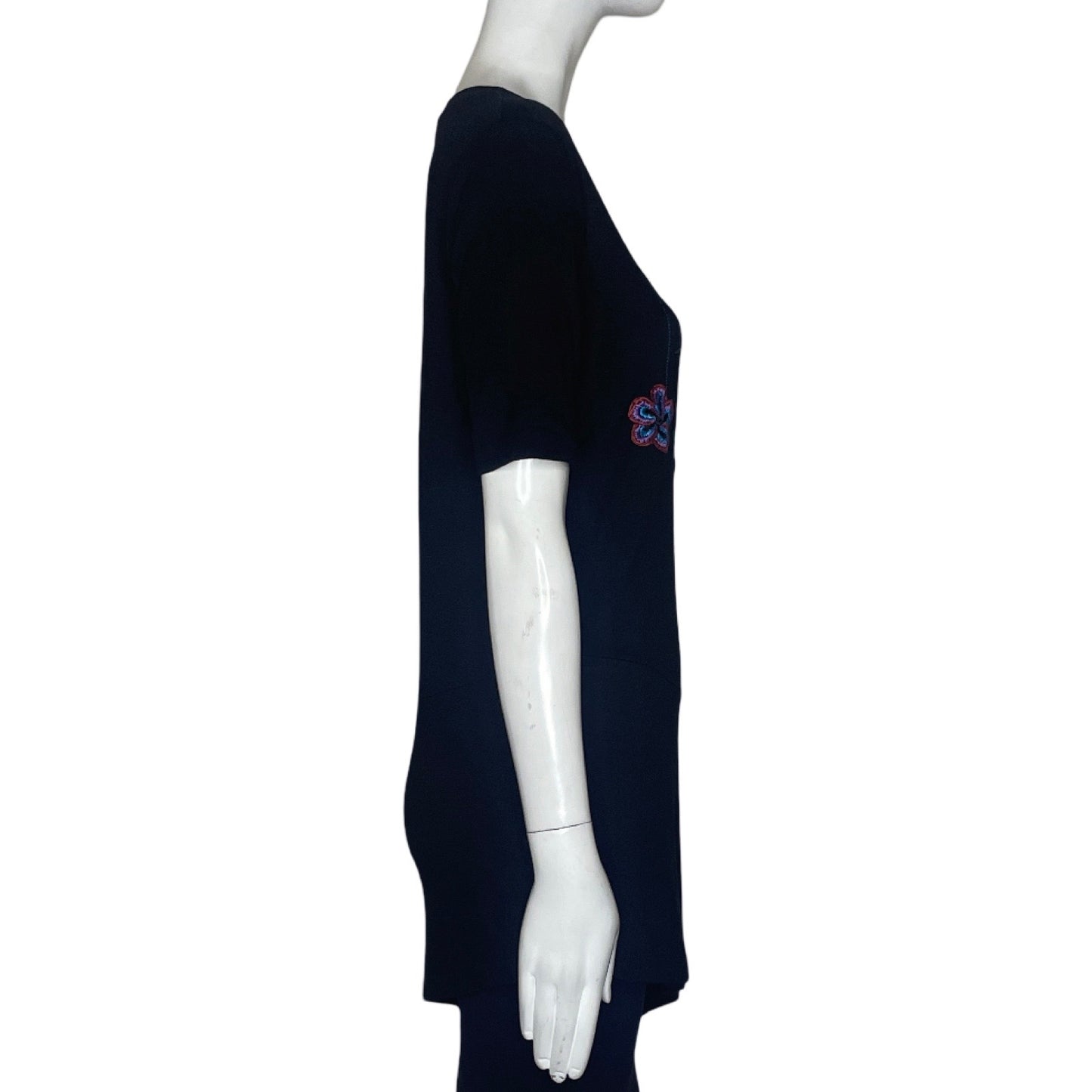 Blusa Desigual Larga Flores Negro-Talla XS