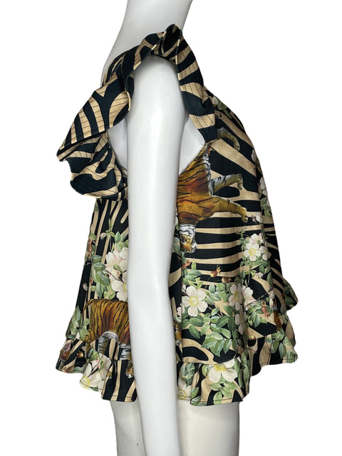 Blusa Eugenia Fernandez Tropical Negro-Talla U