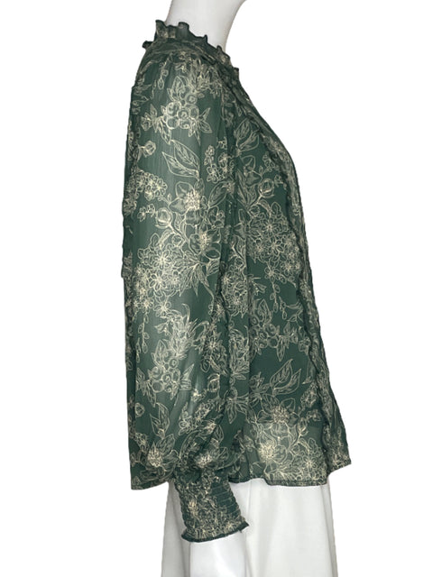 Blusa Listicle Estampado Flecos Verde - Talla S