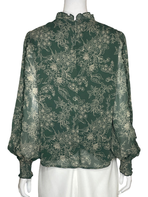 Blusa Listicle Estampado Flecos Verde - Talla S