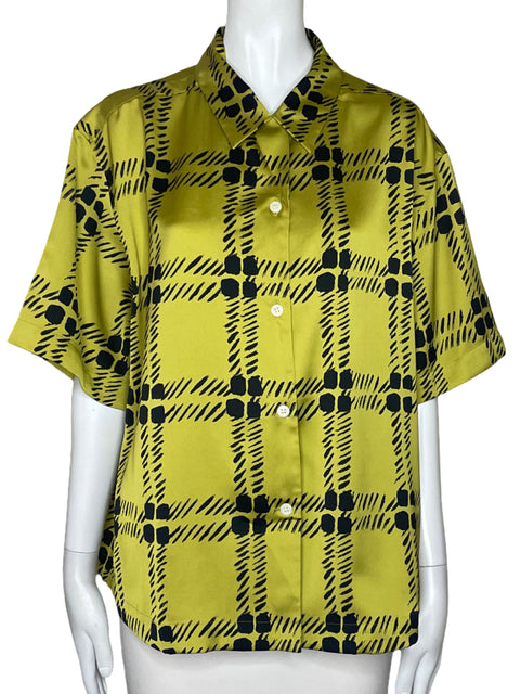 Camisa Marni Encaje Satinado Amarillo-Talla L
