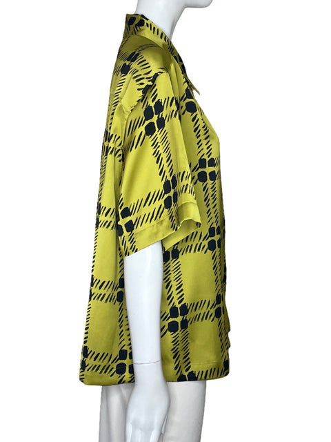 Camisa Marni Encaje Satinado Amarillo-Talla L