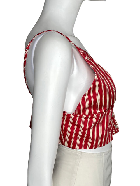 Top Zara Crop Rayas Rojo-Talla XL
