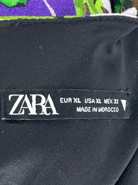 Body Zara Flores Mangas Verde-Talla XL