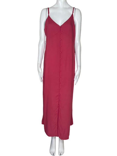 Vestido Uniqlo Tiras Botones Rosado-Talla L
