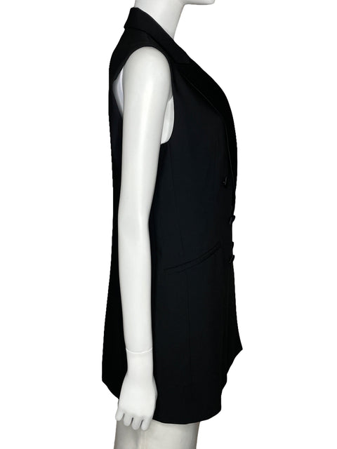 Vest Zara Midi Negro-Talla M