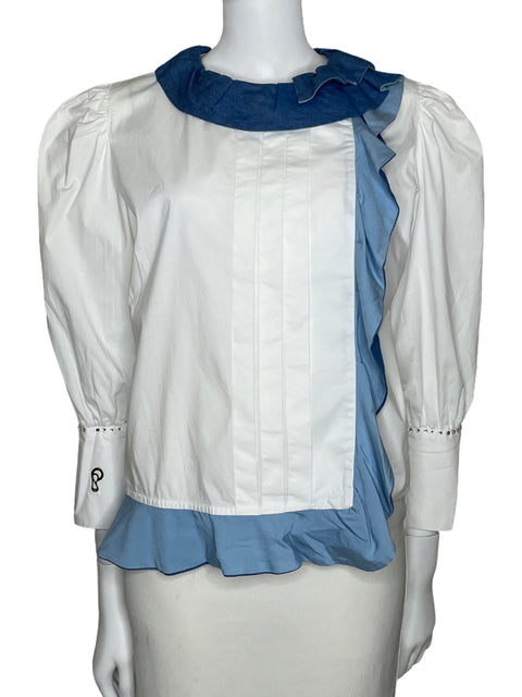 Camisa Pamela Stevenson Vuelos Blanco-Talla M