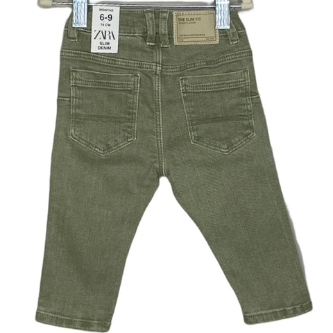 Pantalón Zara Denim Slim Verde-Talla 6m