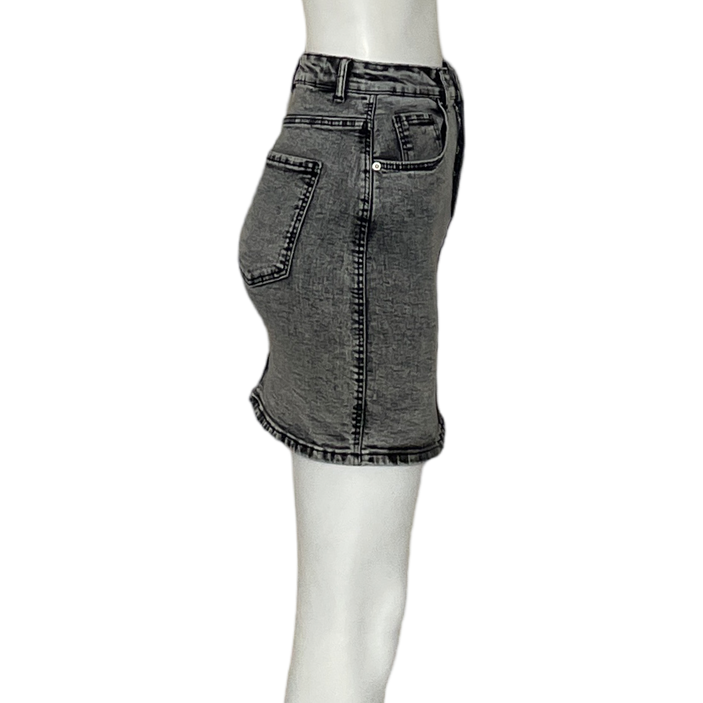 Falda Zara Denim Mini Gris-Talla S