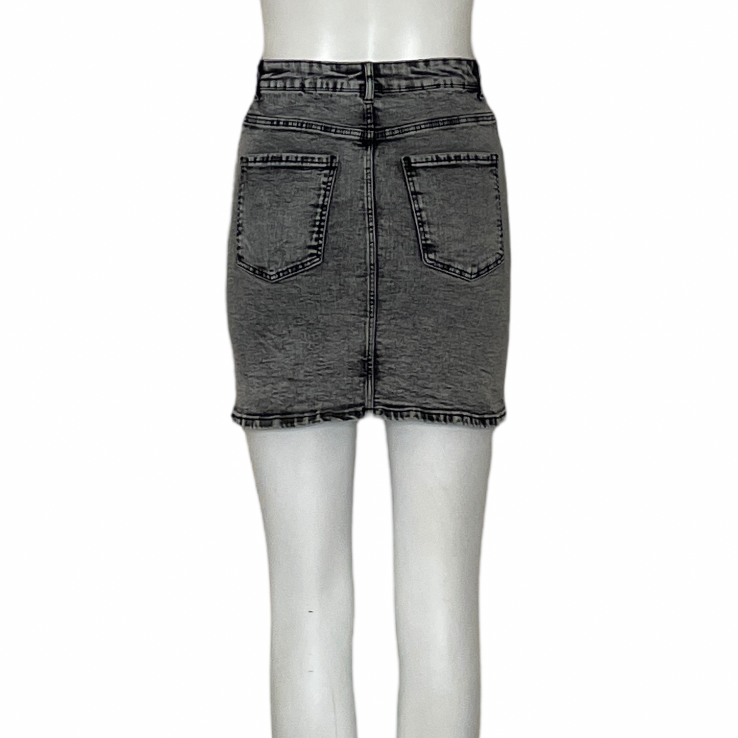 Falda Zara Denim Mini Gris-Talla S