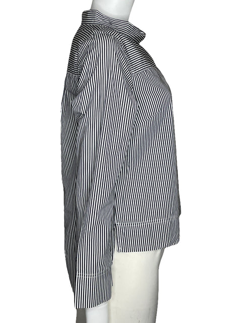 Blusa J.Crew Rayas Manga Larga Blanco-Talla 2