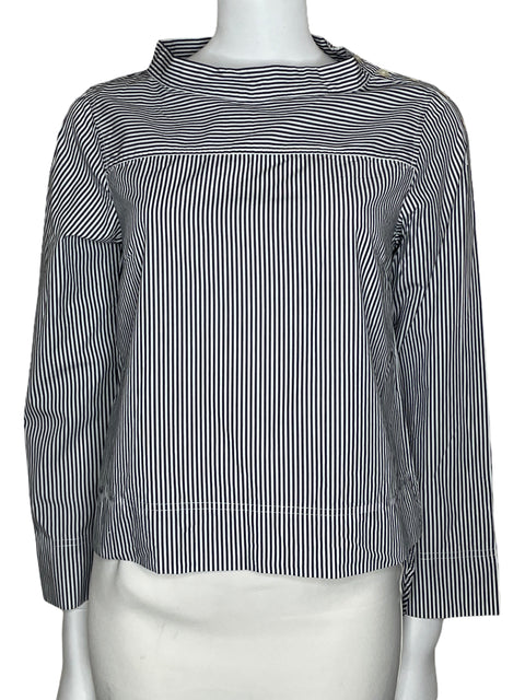 Blusa J.Crew Rayas Manga Larga Blanco-Talla 2