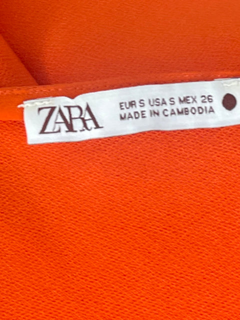 Blusa Zara Tiras Cuello Cuadrado Narajando-Talla S