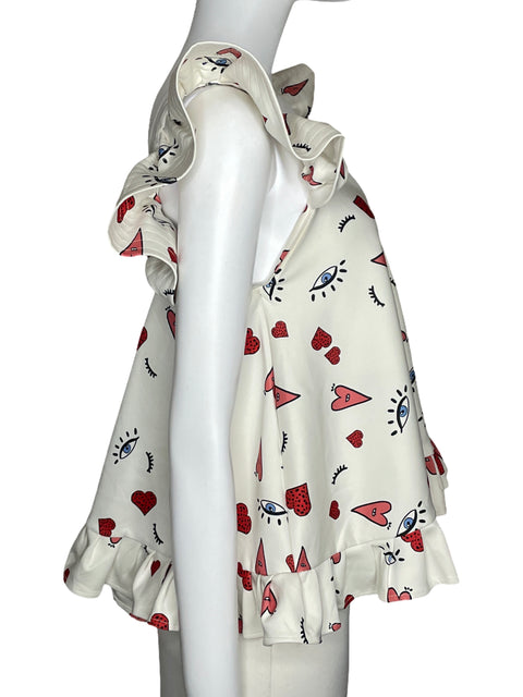 Blusa Eugenia Fernandez Vuelos Print Blanco-Talla U