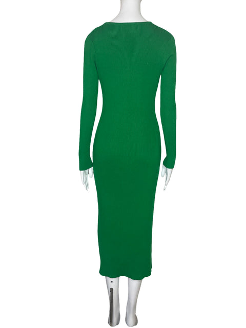 Vestido Rivir Acanalado Mangas Verde-Talla M