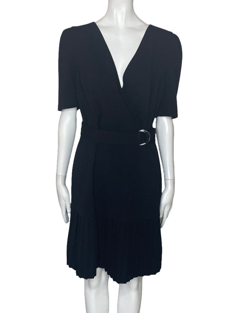 Vestido DKNY Plizado Cintura Negro-Talla 8