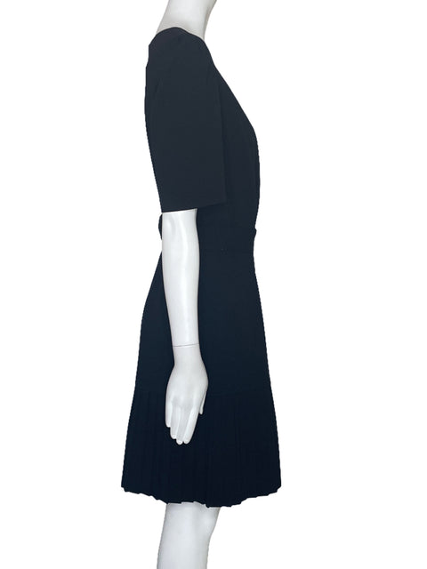 Vestido DKNY Plizado Cintura Negro-Talla 8