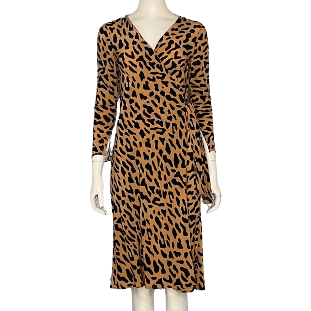 Vestido Diane Von Furstenberg Animal Print Naranja-TallaS