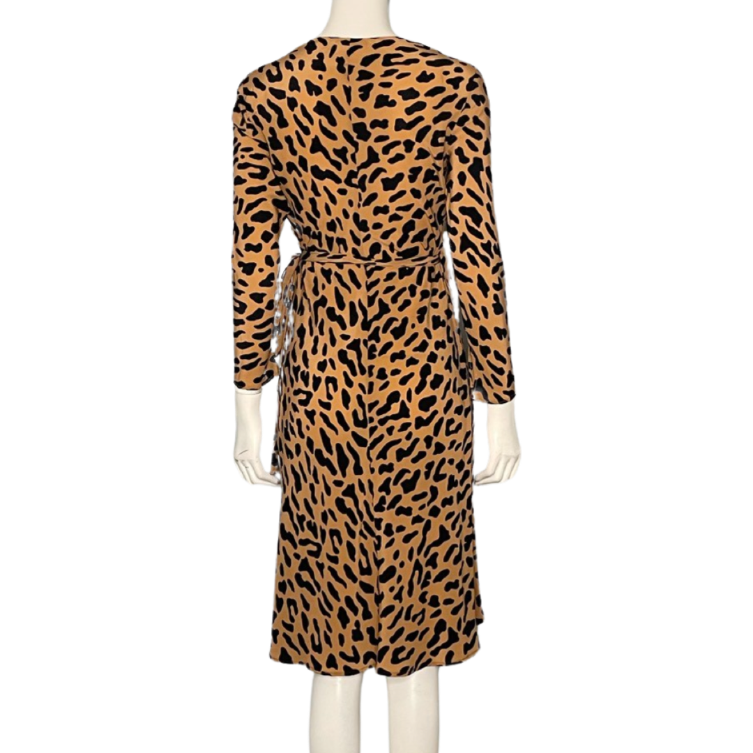 Vestido Diane Von Furstenberg Animal Print Naranja-TallaS