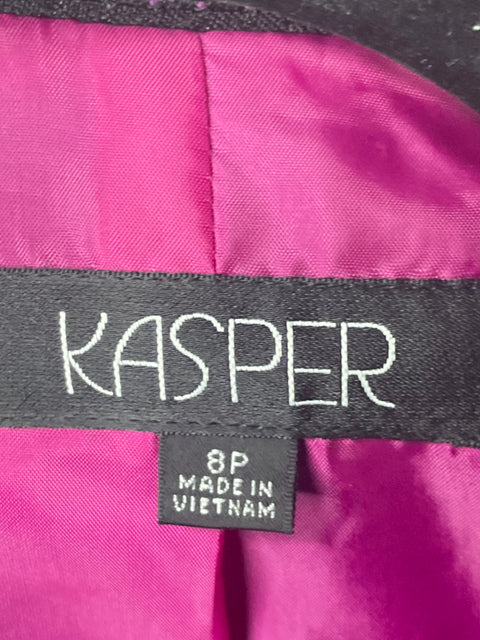 Set Kasper Blazer + Falda Cuadros Negro-Talla 8