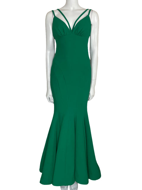 Vestido Aida Maxi Corte De Sirena Verde-Talla 6