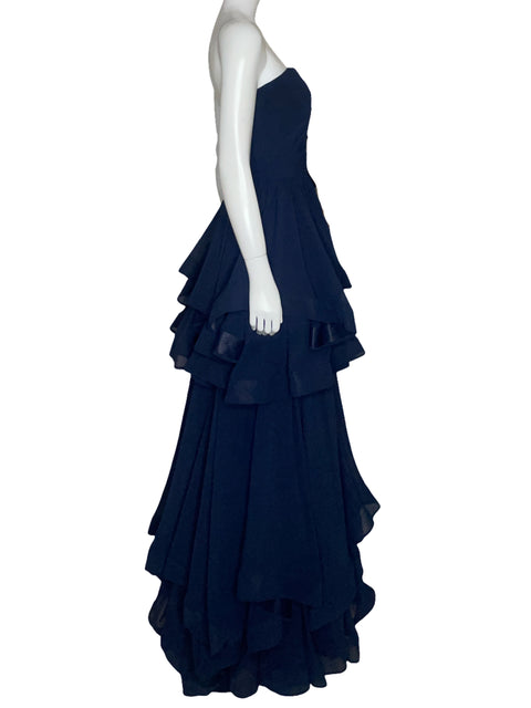 Vestido Jovani Capas Azul - Talla 12