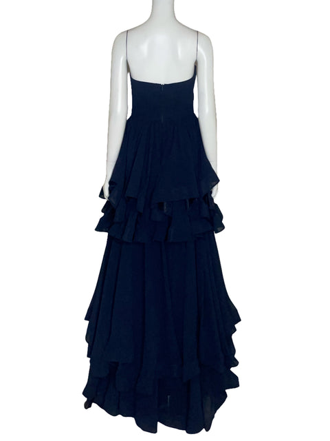 Vestido Jovani Capas Azul - Talla 12