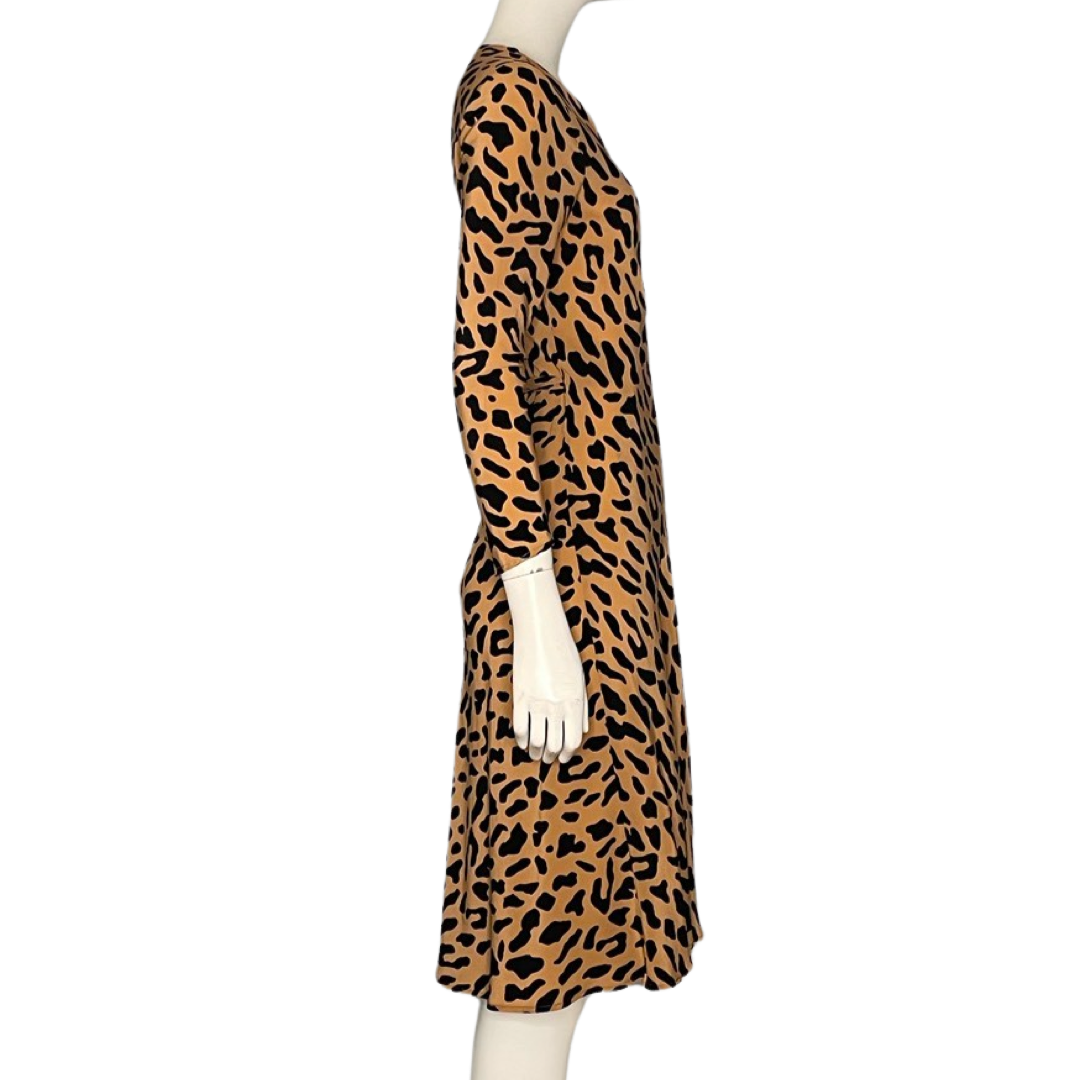 Vestido Diane Von Furstenberg Animal Print Naranja-TallaS