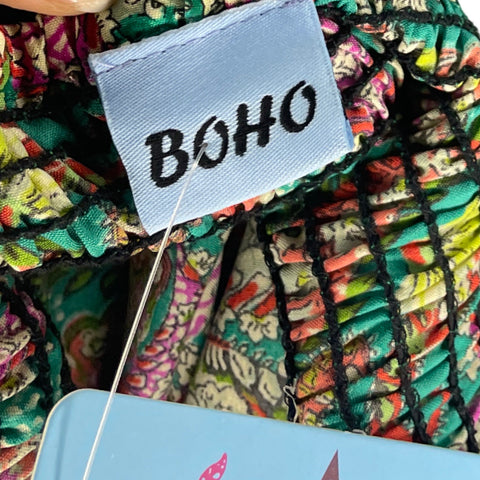Vestido Boho Estampado Verde - Talla S