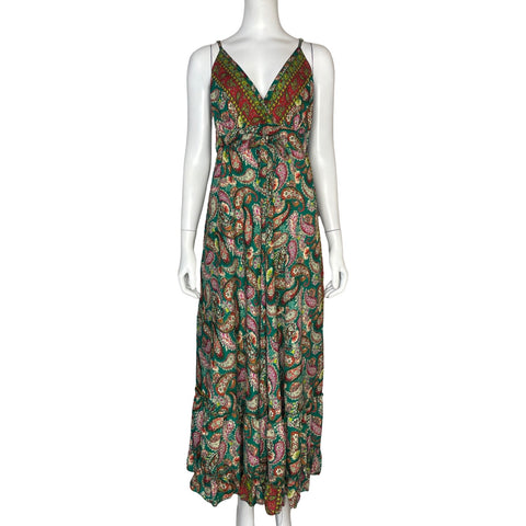 Vestido Boho Estampado Verde - Talla S
