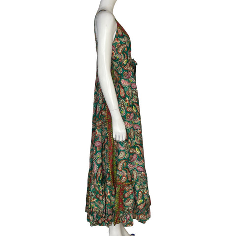 Vestido Boho Estampado Verde - Talla S