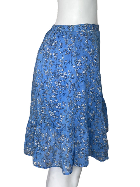 Falda Banana Republic Flores Vuelo Azul-Talla XS