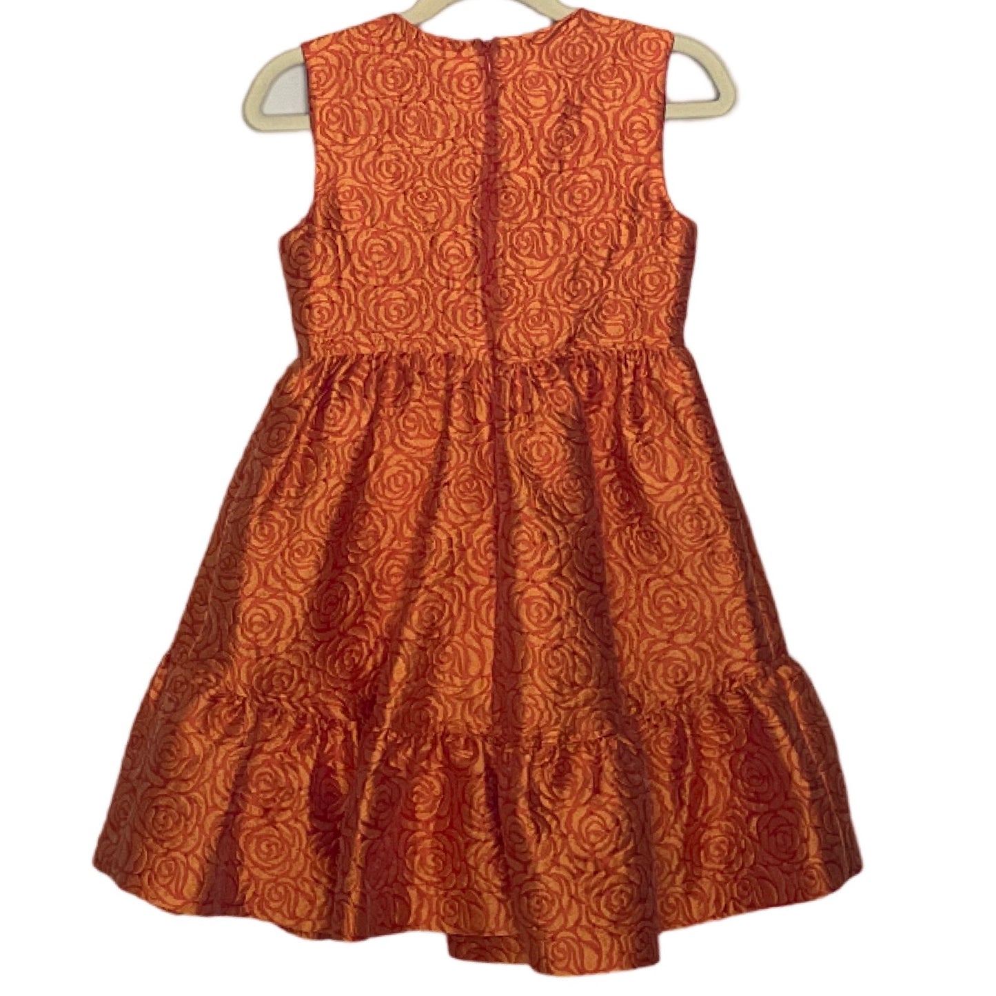 Vestido Carolina Herrera Rosas Naranja-Talla 6
