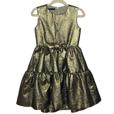 Vestido Carolina Herrera Metalizado Dorado-Talla 6