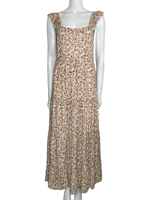 Vestido Naf Naf Maxi Print Beige-Talla XS