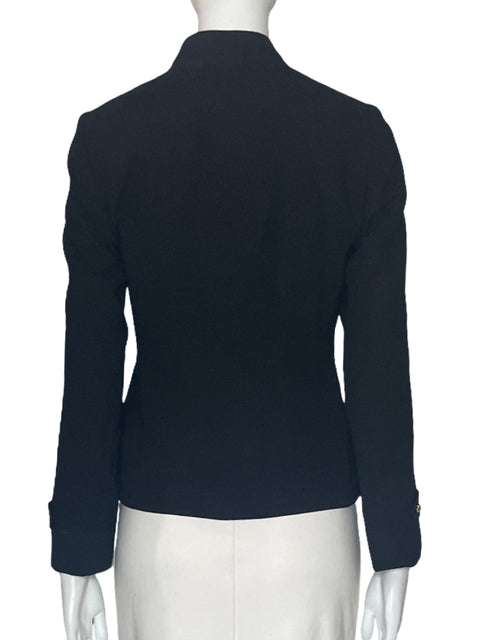 Chaqueta Tahari Arthur S. Levine Botones Cremallera Negro-Talla 0