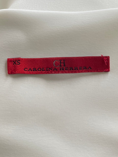 Blusa Carolina Herrera Asimétrica One Shoulder Blanco-Talla XS