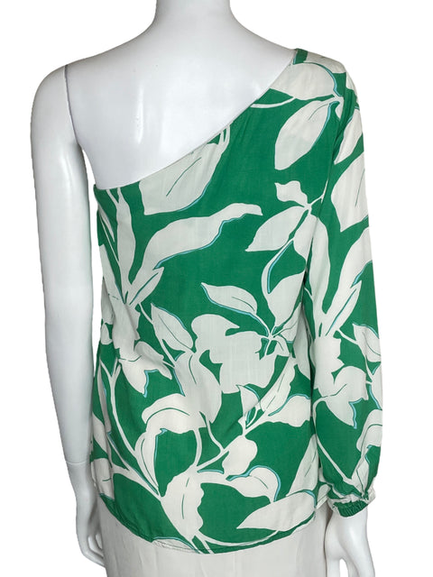 Blusa Esprit One Shoulder Floral Verde-Talla S