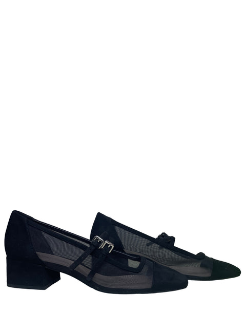 Calzado Zara Mary Jane Tacon Negro-Talla 39