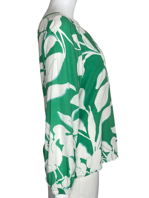 Blusa Esprit One Shoulder Floral Verde-Talla S