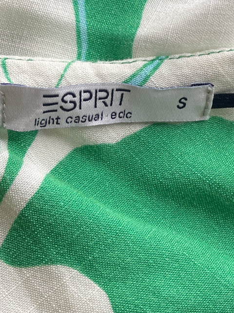 Blusa Esprit One Shoulder Floral Verde-Talla S