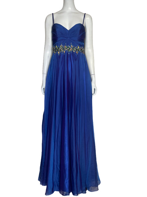 Vestido Dave & Johnny Drapeado Azul - Talla 3/4