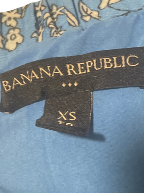 Falda Banana Republic Flores Vuelo Azul-Talla XS