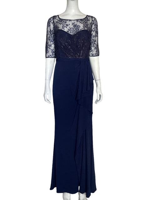 Vestido JS Boutique Encaje Azul - Talla 12
