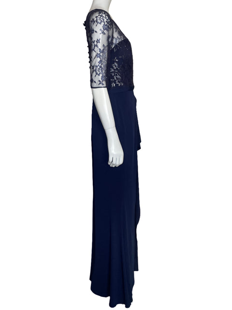 Vestido JS Boutique Encaje Azul - Talla 12