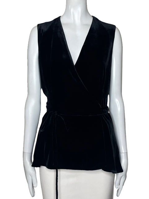 Blusa Polo Ralph Lauren Cruzado Velvet Negro-Talla 2