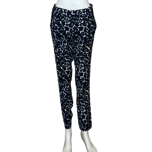 Pantalòn Rebecca Taylor Animal Print Azul-Talla 0