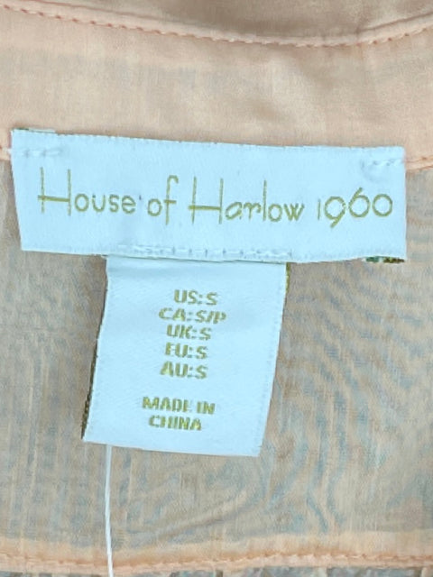 Camisa House Of Harlow 1960 Cropped Transparete Naraja-Talla S